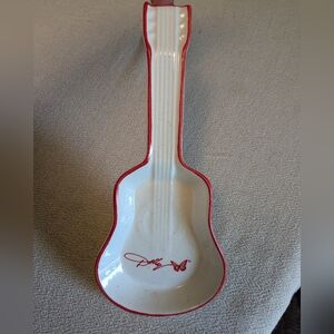 Dolly Parton RED Guitar Spoon Rest Dolly Signature Butterfly 10.5" x 4.5" Wide